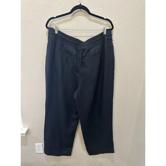 Athleta Linen Black Women's Pants - Picture 7 of 11